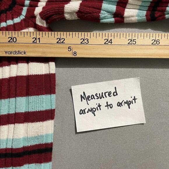 Lane Bryant Sweater Plus Size 22 24 Preppy Striped Stretch Ribbed Knit Y2K Retro - Picture 10 of 11